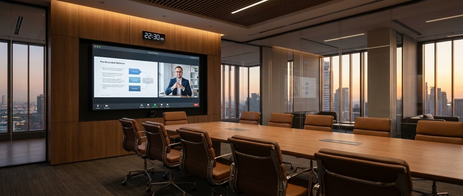 SimuLive Automation showing pre recorded webinar and meeting content streaming automatically